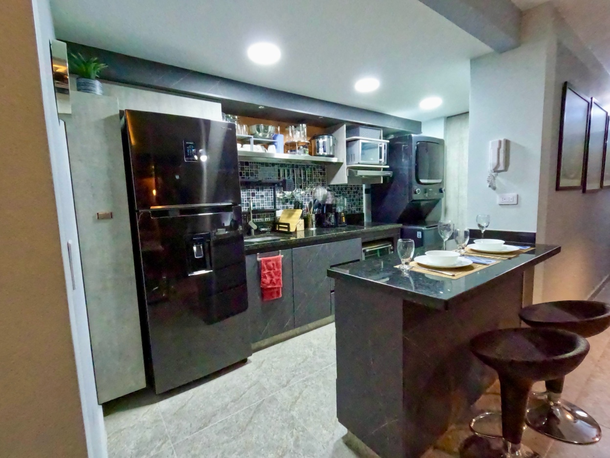 Kitchen full view at Oasis Laureles